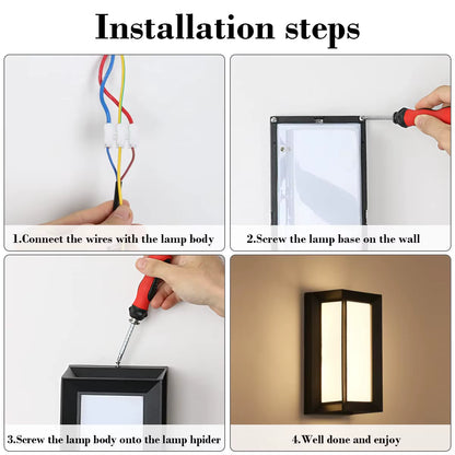 LED Outdoor Wall Light, IP54 Waterproof LED Outdoor Wall Light,4000K Neutral White LED Rectangle Wall Ceiling Light, LED Outdoor