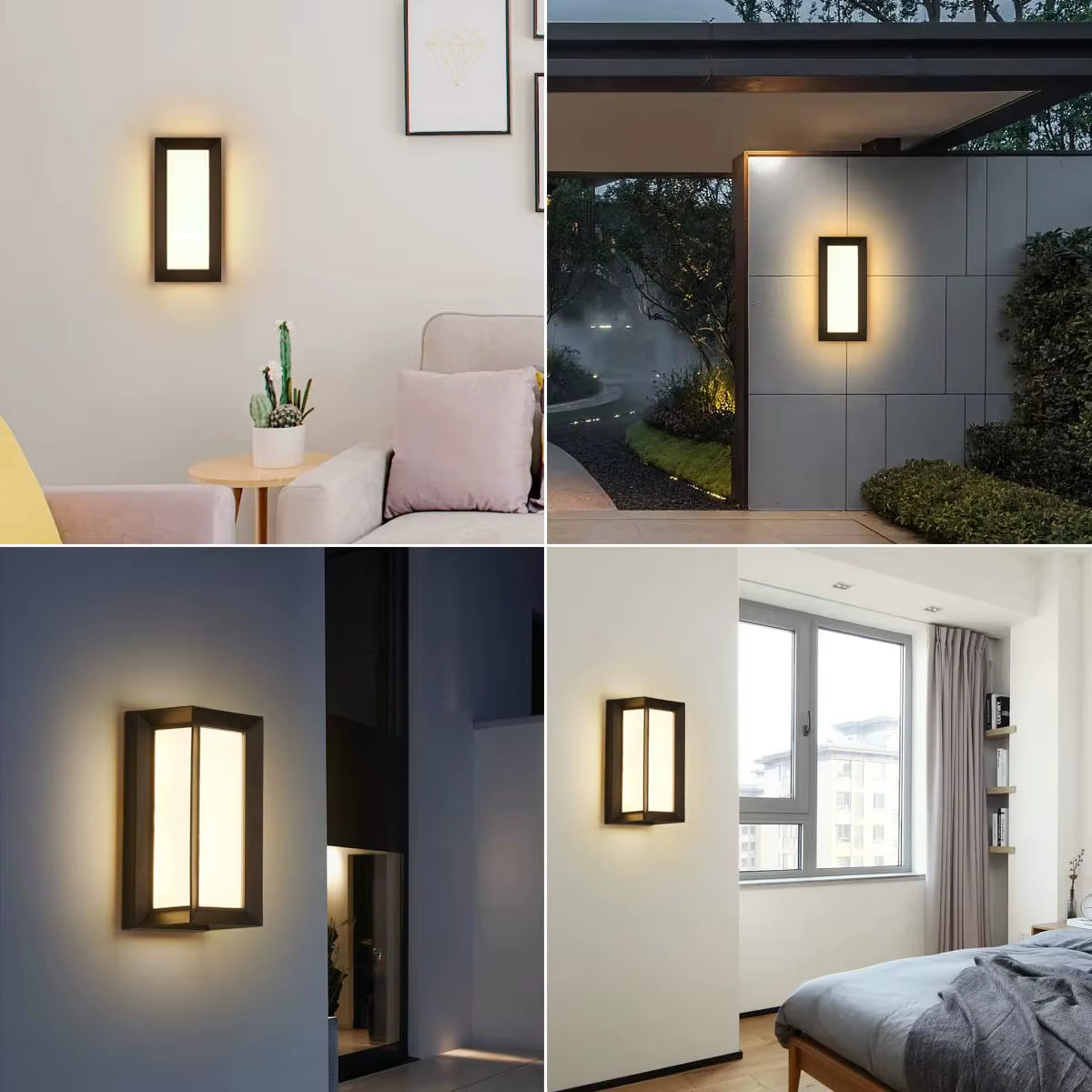 LED Outdoor Wall Light, IP54 Waterproof LED Outdoor Wall Light,4000K Neutral White LED Rectangle Wall Ceiling Light, LED Outdoor