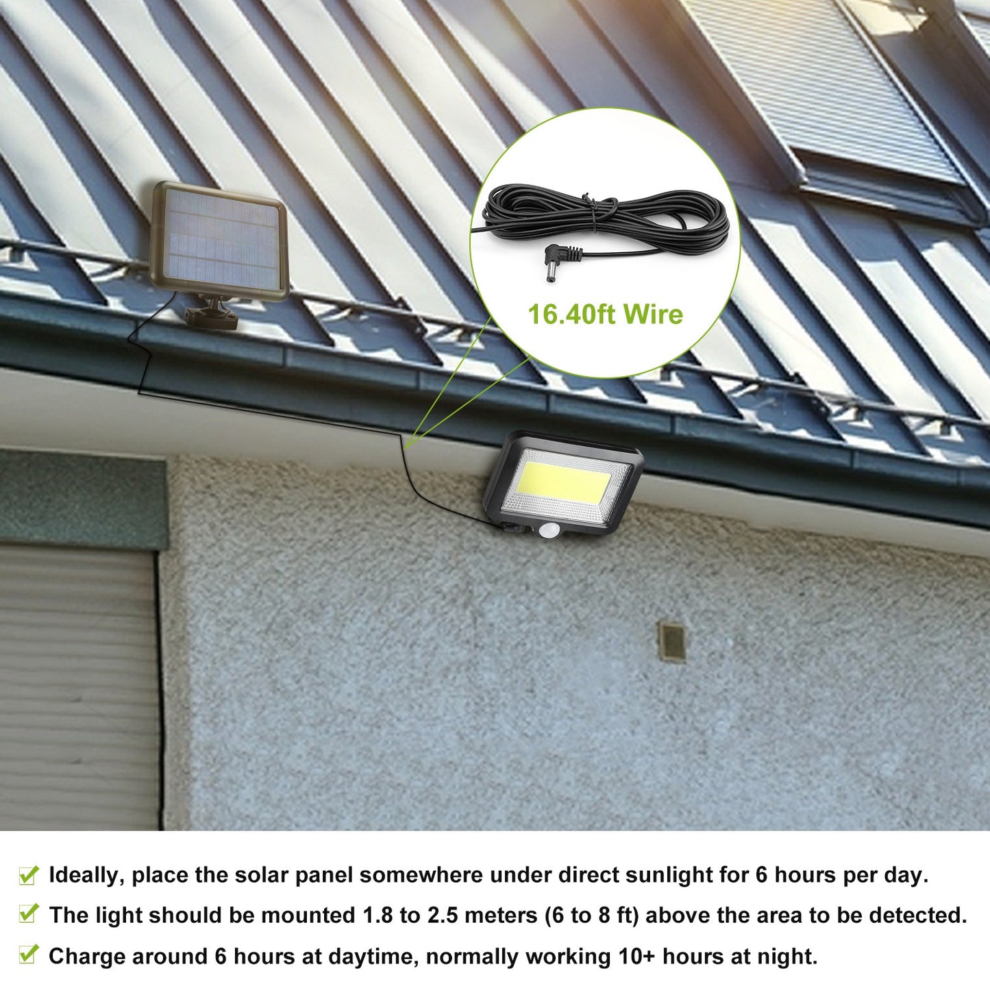 Solar Powered Wall Lights Outdoor Motion Sensor Lamp IP65 Waterproof Dusk to Dawn Sensor Light for Front Door Deck