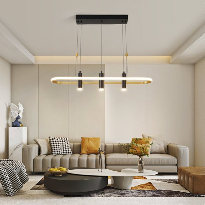 Javeriah 4 - Light Black Gold Dimmable LED Pendant Light No Bulb