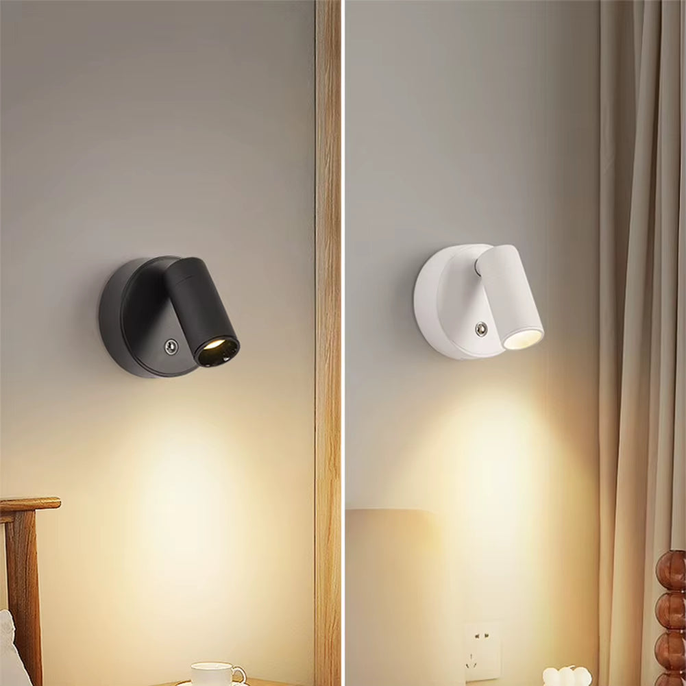 Adjustable Wall Light USB Rechargeable 1800Mah LED Wall Sconces Light COB 3W LED Wall Light Backlight Indoor Lighting Room Decor