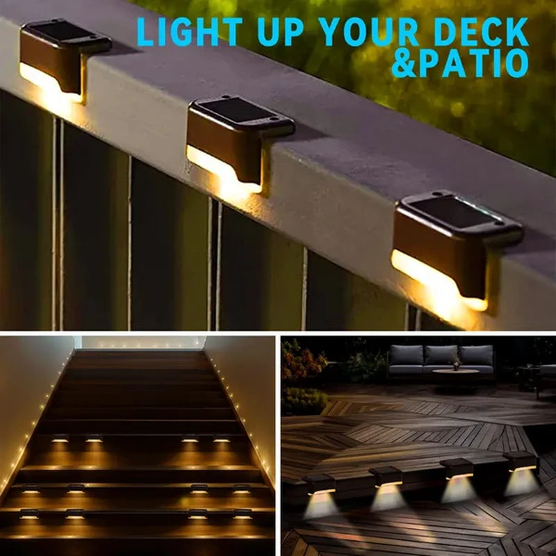 32/16 PCS Solar Deck Lights Outdoor, Solar Step Lights Waterproof Led Solar Lights for Outdoor Stairs, Step , Fence, Yard, Patio, and Pathway Family'S Gifts (Warm White)