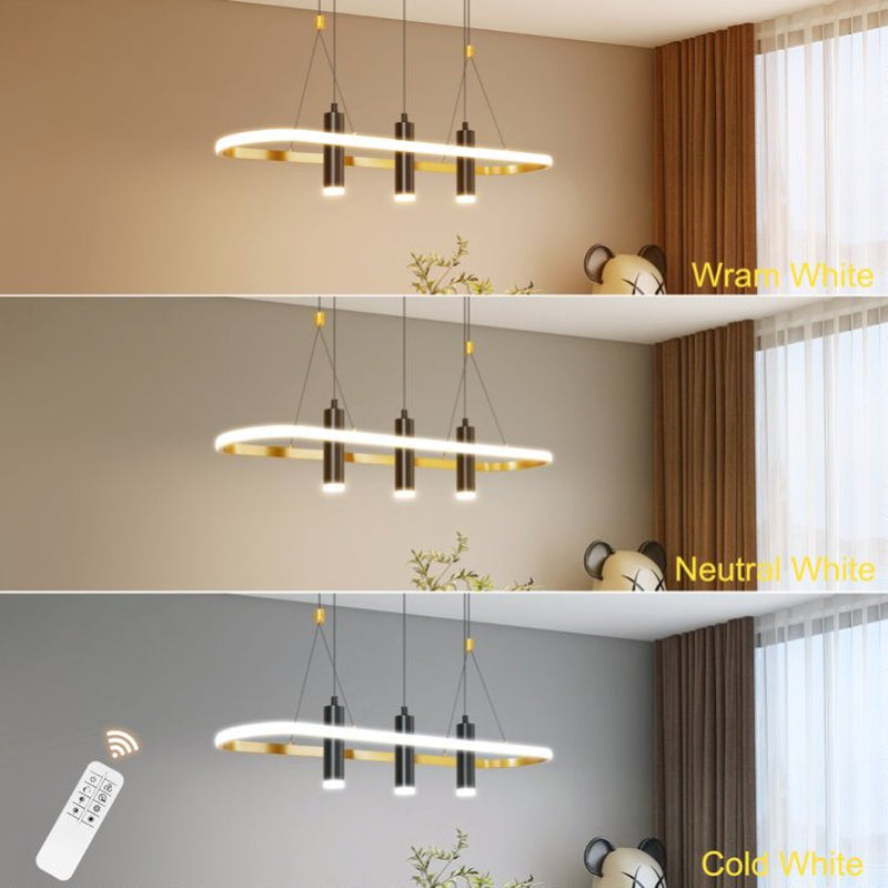 Javeriah 4 - Light Black Gold Dimmable LED Pendant Light No Bulb