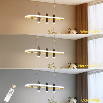 Javeriah 4 - Light Black Gold Dimmable LED Pendant Light No Bulb