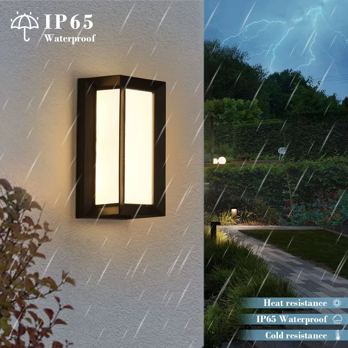 LED Outdoor Wall Light, IP54 Waterproof LED Outdoor Wall Light,4000K Neutral White LED Rectangle Wall Ceiling Light, LED Outdoor