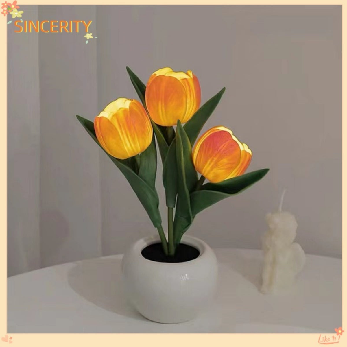 Tulip Lamp - LED Replica Tulip Table Lamp with Flower Vase for Desktop Decoration,Suitable for Home,Living Room,Desktop Decoration,Holiday Gifts,Atmosphere Decoration Lamps,Powered by USB