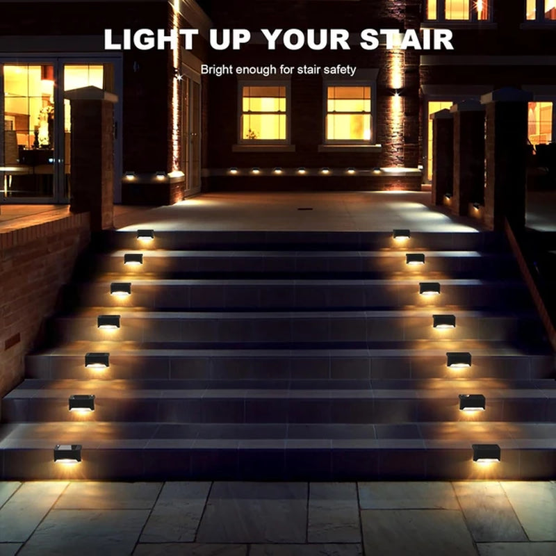 32/16 PCS Solar Deck Lights Outdoor, Solar Step Lights Waterproof Led Solar Lights for Outdoor Stairs, Step , Fence, Yard, Patio, and Pathway Family'S Gifts (Warm White)
