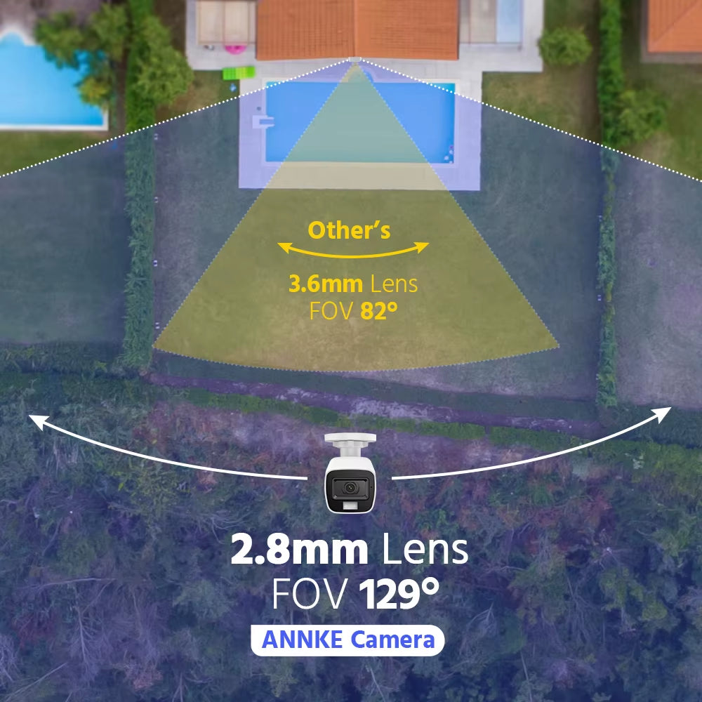 5MP Smart Light Video Surveillance Cameras 5MP Bullet Cameras Audio Recording Outdoor Weatherproof Security Cameras