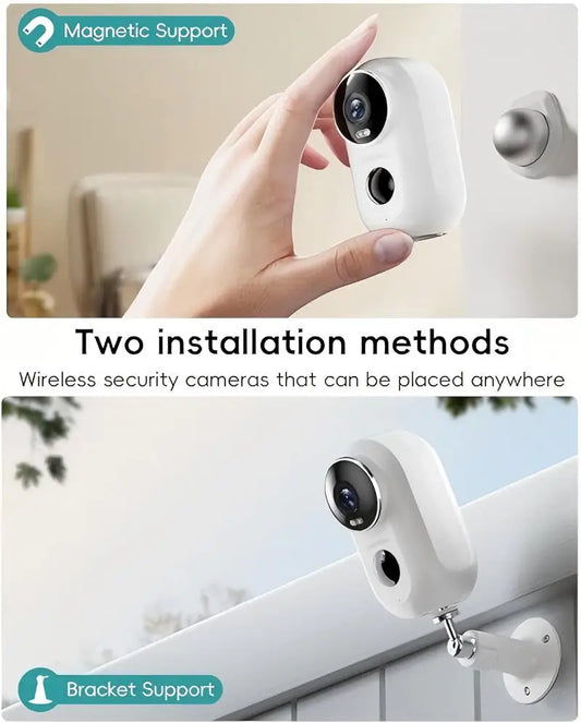 APP F5 Security Cameras Wireless Outdoor with Magnetic Mount, Battery Powered, 2.4G Wifi ,3MP Color Night Vision