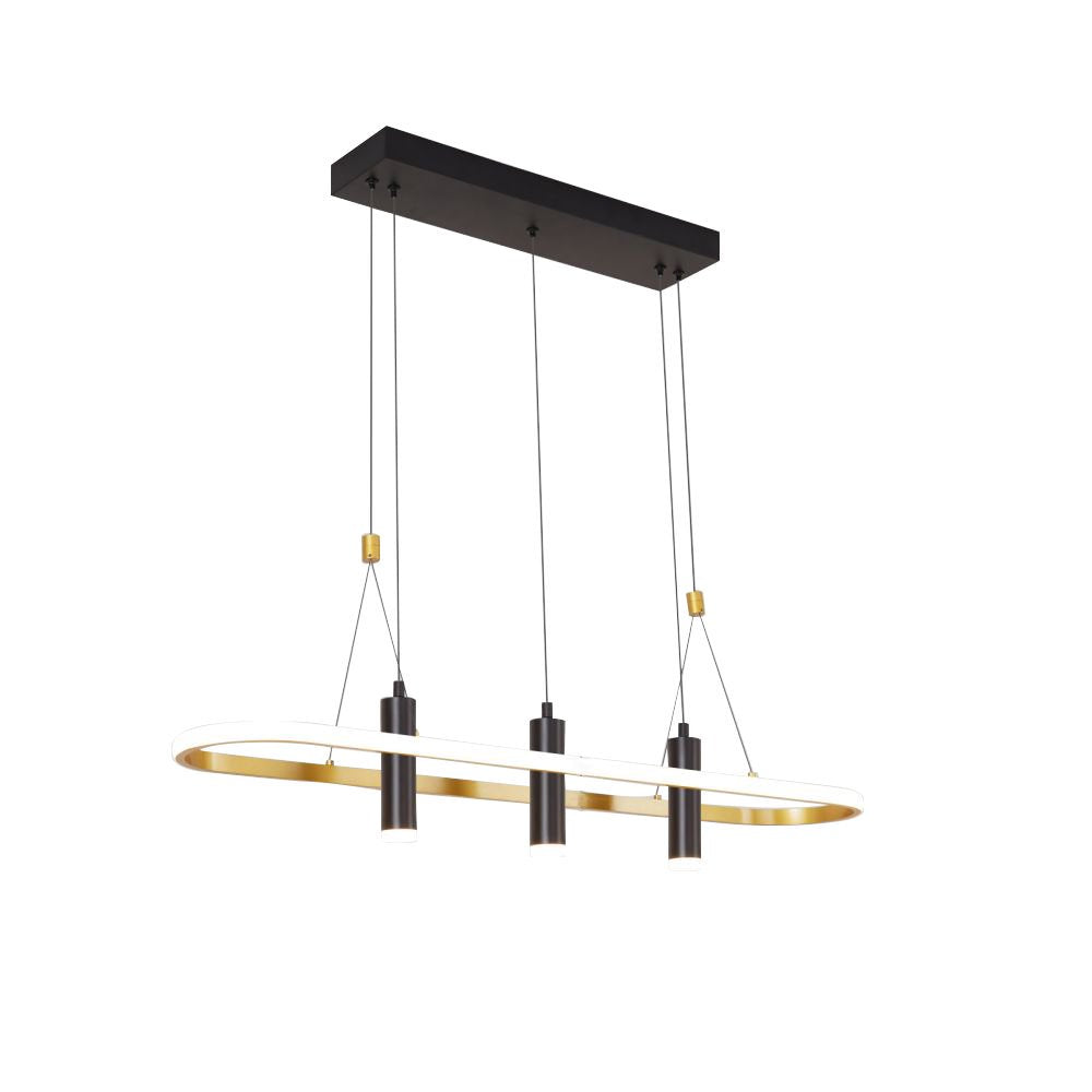 Javeriah 4 - Light Black Gold Dimmable LED Pendant Light No Bulb