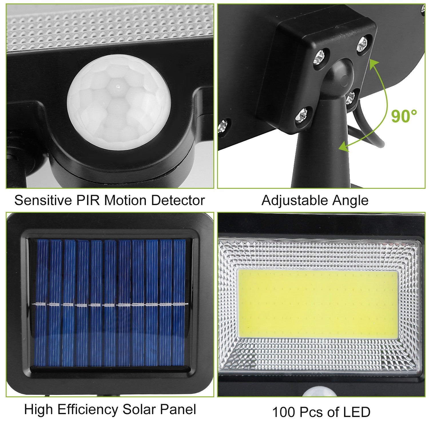Solar Powered Wall Lights Outdoor Motion Sensor Lamp IP65 Waterproof Dusk to Dawn Sensor Light for Front Door Deck