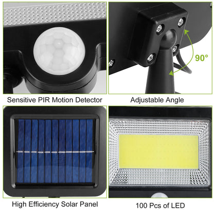 Solar Powered Wall Lights Outdoor Motion Sensor Lamp IP65 Waterproof Dusk to Dawn Sensor Light for Front Door Deck