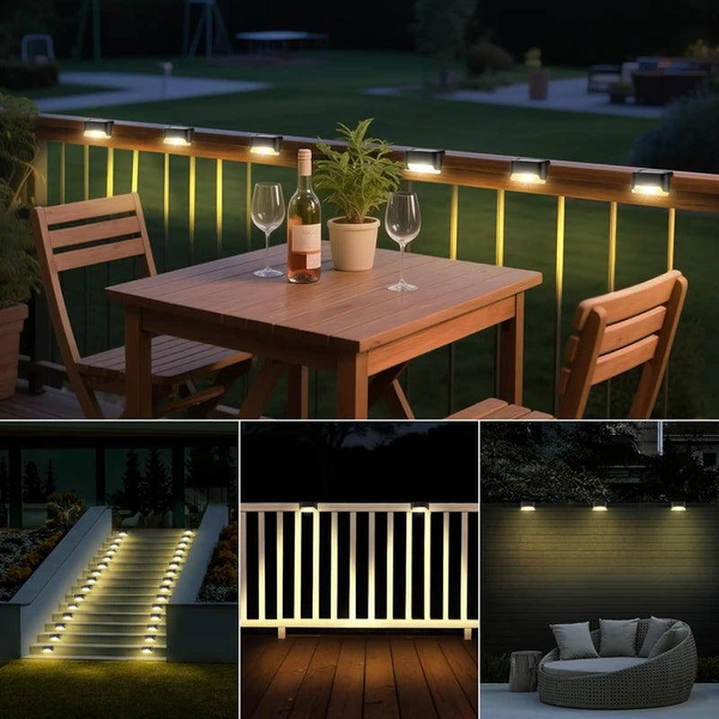 32/16 PCS Solar Deck Lights Outdoor, Solar Step Lights Waterproof Led Solar Lights for Outdoor Stairs, Step , Fence, Yard, Patio, and Pathway Family'S Gifts (Warm White)
