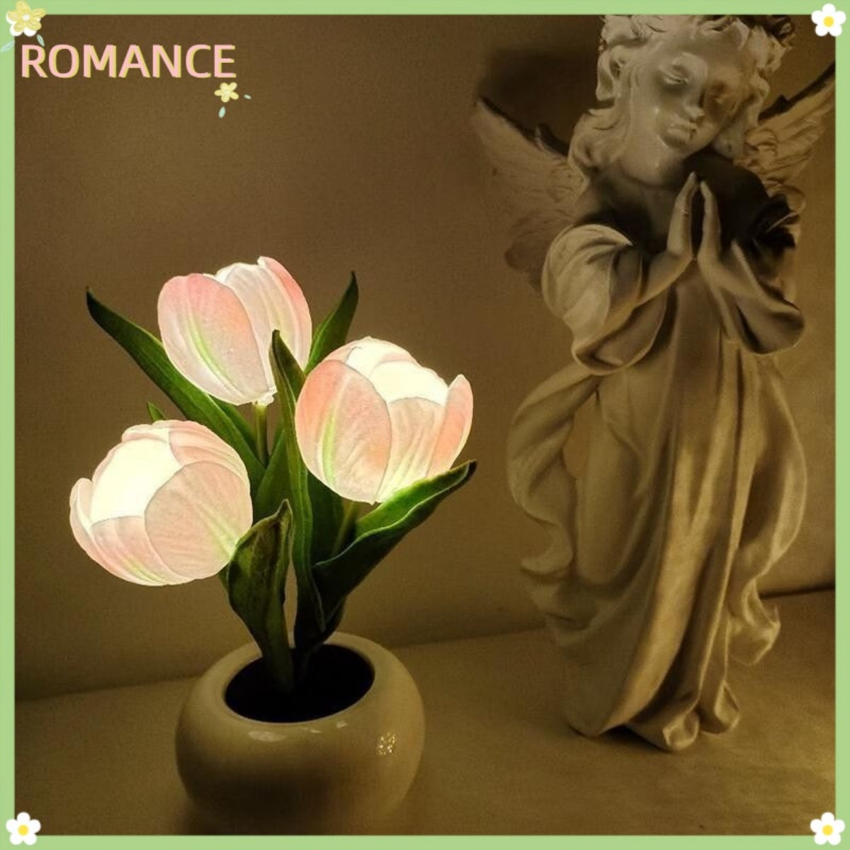 Tulip Lamp - LED Replica Tulip Table Lamp with Flower Vase for Desktop Decoration,Suitable for Home,Living Room,Desktop Decoration,Holiday Gifts,Atmosphere Decoration Lamps,Powered by USB