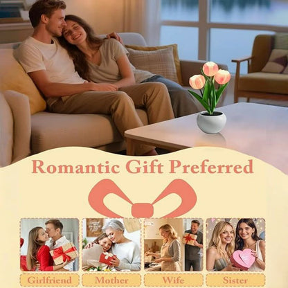 Tulip Lamp - LED Replica Tulip Table Lamp with Flower Vase for Desktop Decoration,Suitable for Home,Living Room,Desktop Decoration,Holiday Gifts,Atmosphere Decoration Lamps,Powered by USB